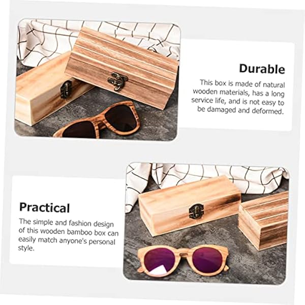 STOBAZA 2 stuks doos reizen vintage multifunctionele glazen organizer mannen mode container slijtvaste bril opslag zonnebril sieraden koffer harde kleine voorwerpen natuurlijk